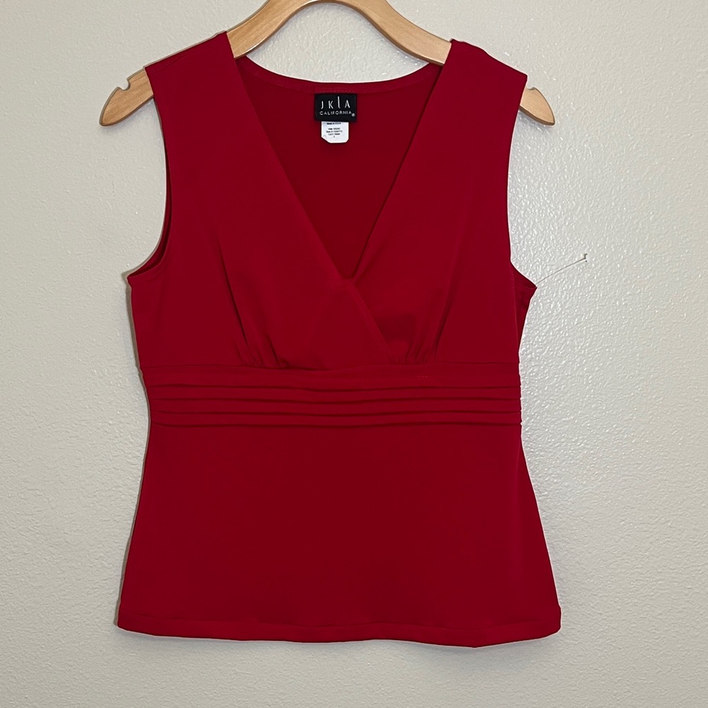 NWOT JKLA California Red Sleeveless Top